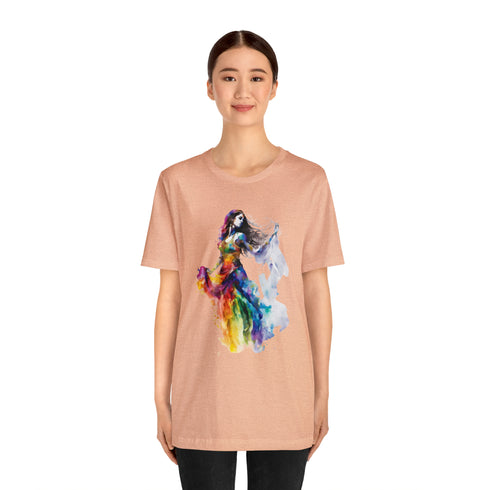 Rainbow Belly Dancer's Pose - Short Sleeve Tee